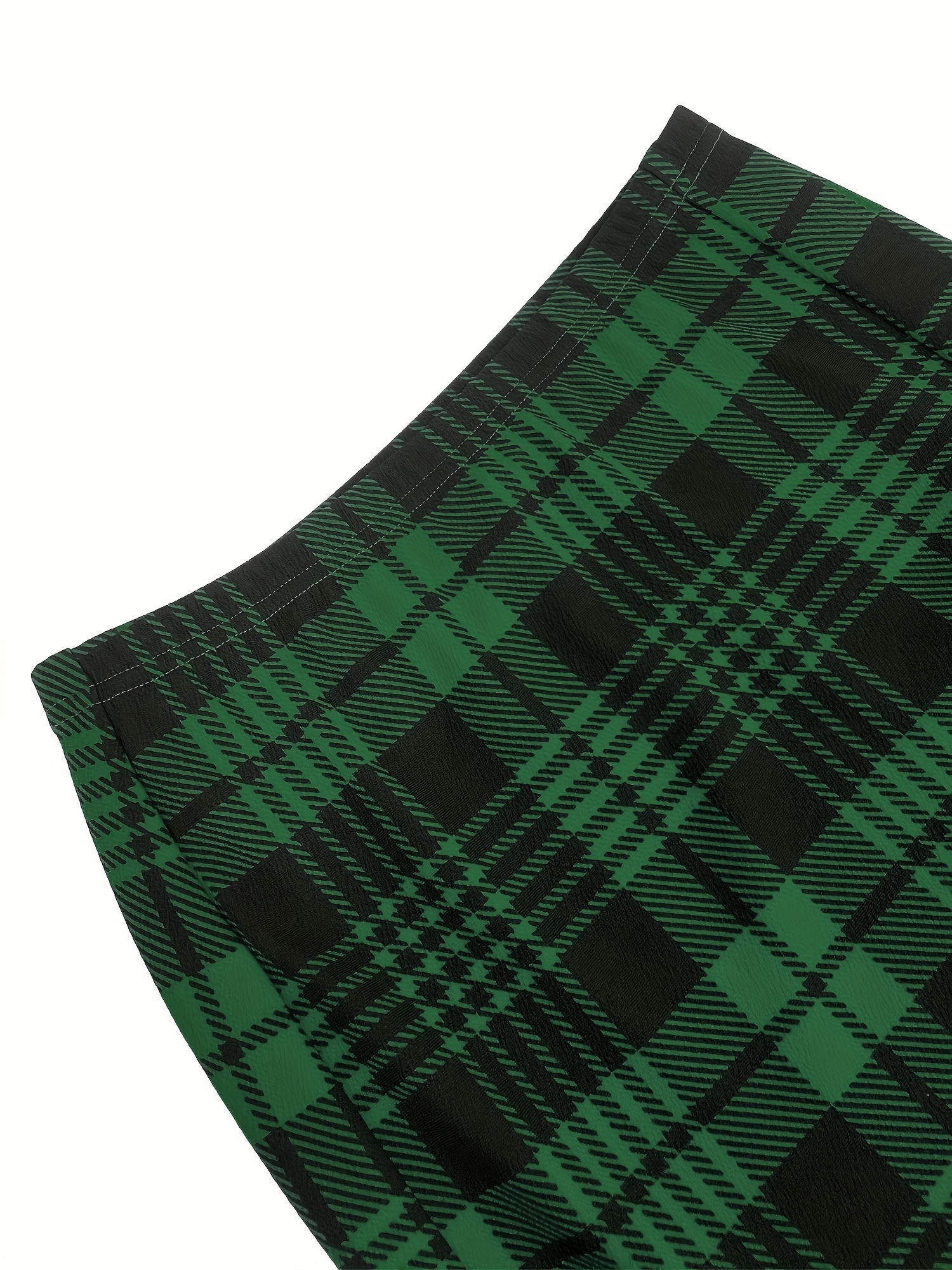 GREEN Tartan PLAID SKIRT Womens Plaid Skirts Tartan Plaid Skirt