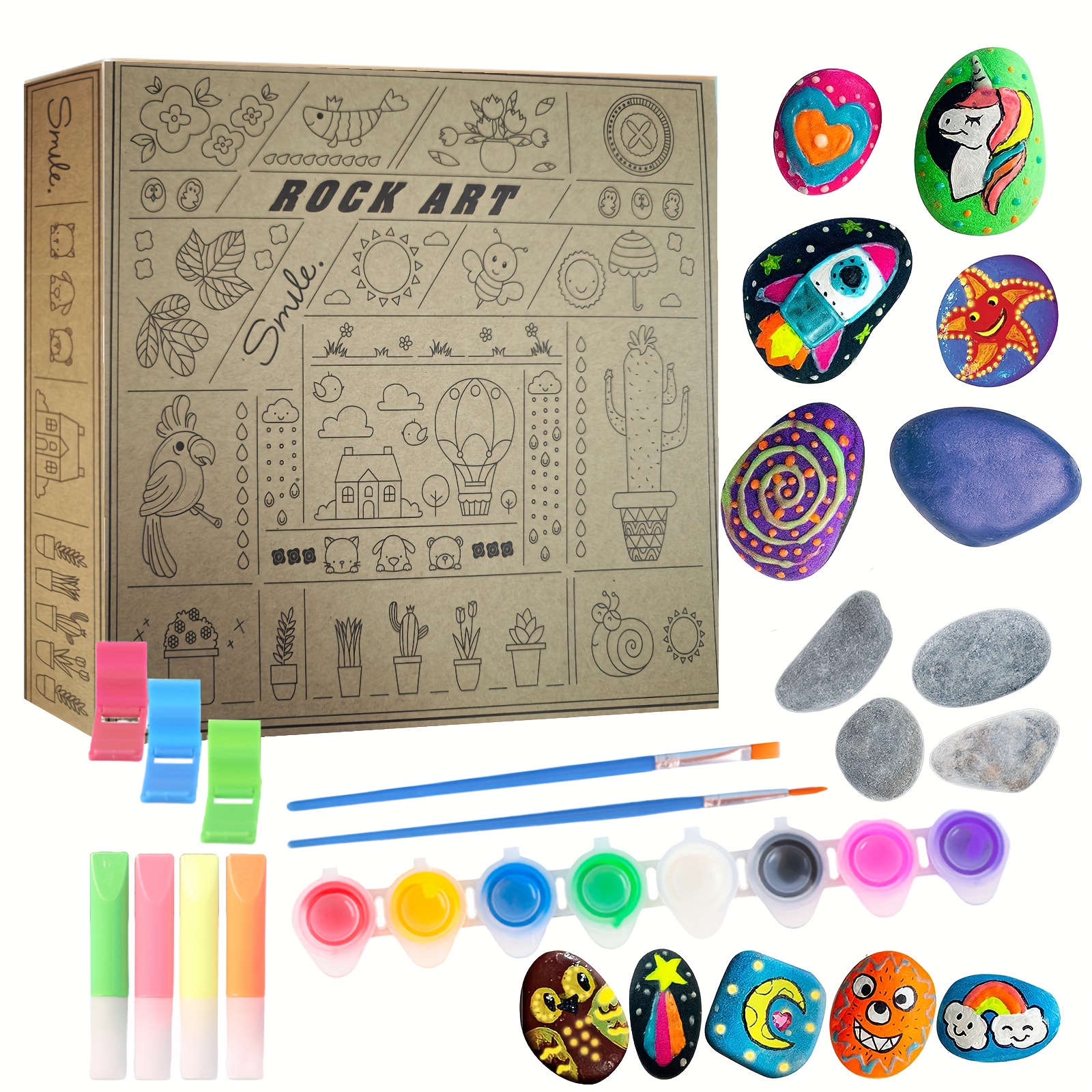 Rock Painting Kit For Kids Arts And Crafts For Girls Boys - Temu