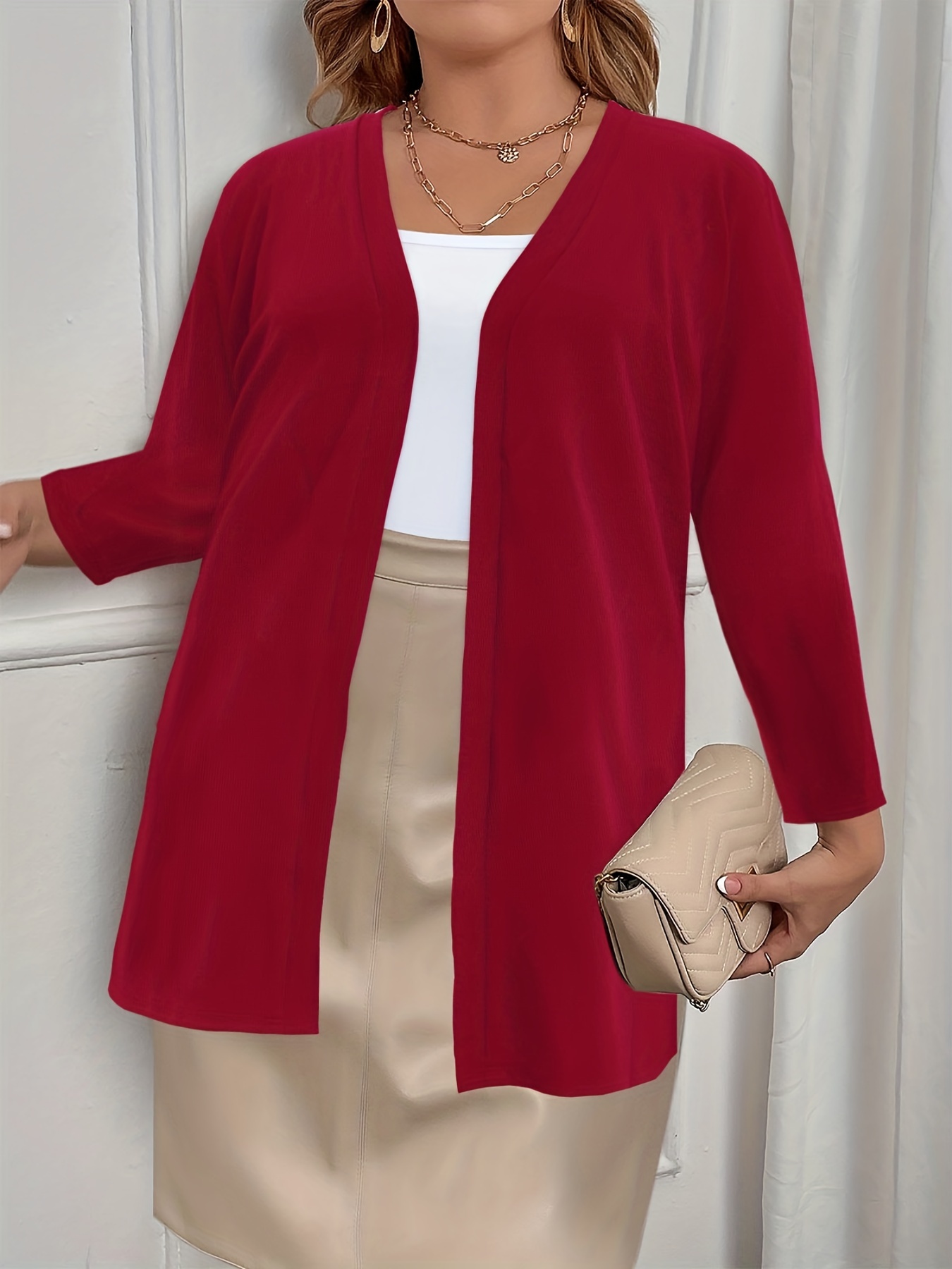 Women's plus hotsell size red cardigan