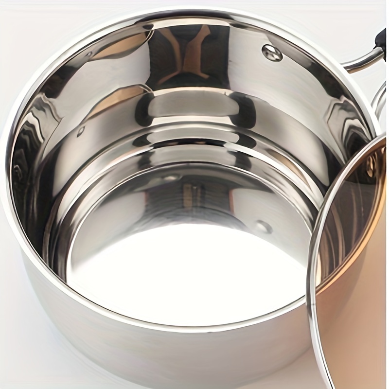 1pc Pot À Lait En Acier Inoxydable Couvercle 18cm Casserole - Temu Belgium