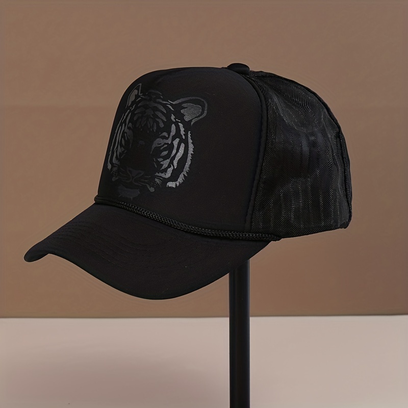 Tiger Print Baseball Cap Trucker Mesh Hat