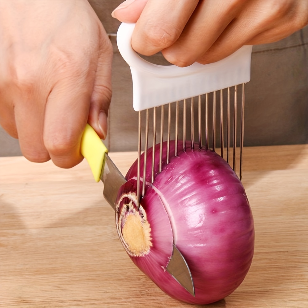 Onion Slicer Holder Stainless Steel Cutter Lemon Holder
