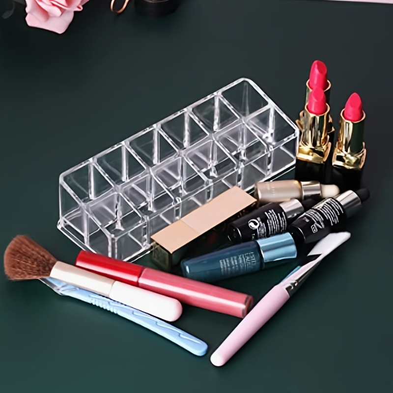 5pcs Lipstick Case Lipstick Holder Flower Design Makeup Jewelry Holder Box  Lip with Mirror - Random Color