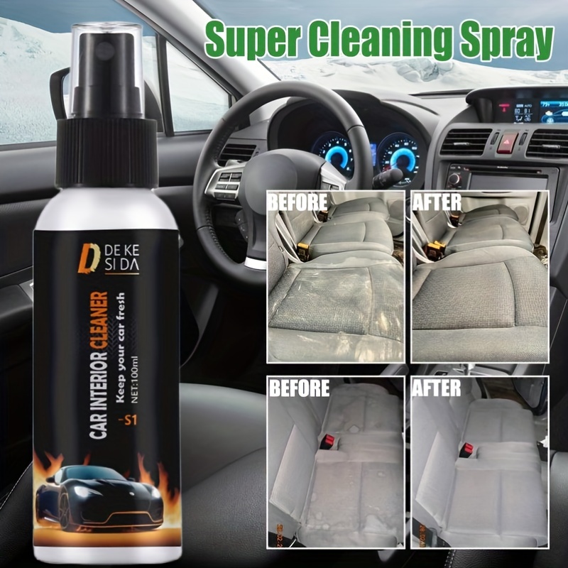 SEAMETAL Car Foam Cleaner Car Interior Panel Seat Leather Clean Wash Spray  Agent Multipurpose Home Foam Dust Remover 60ML