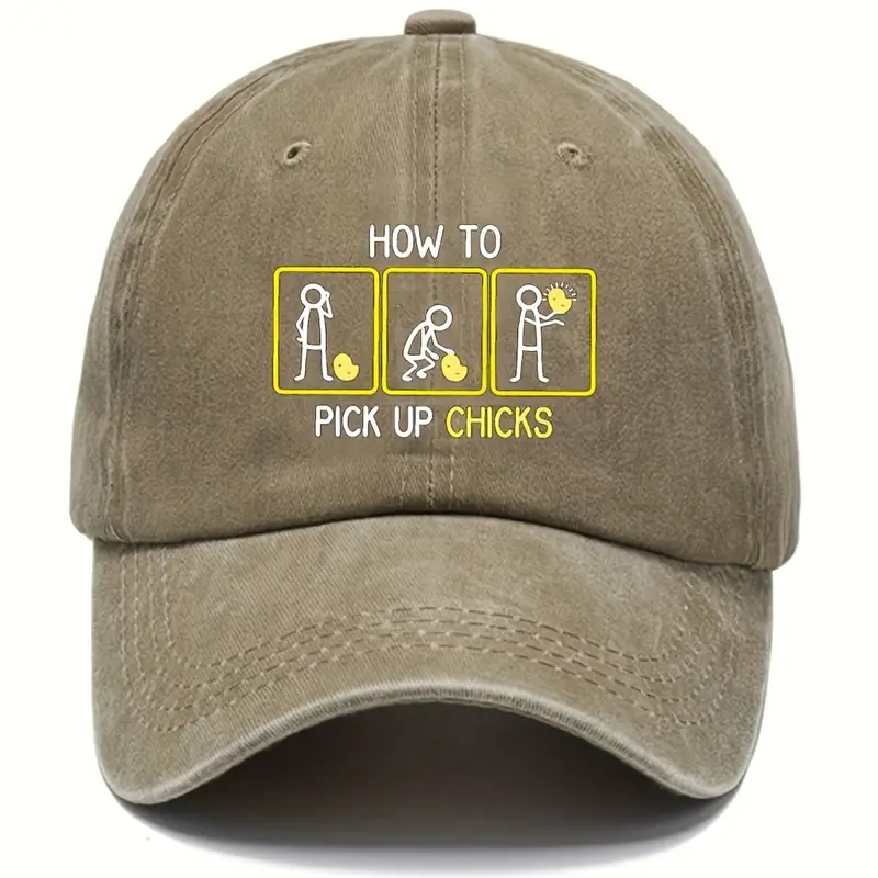 How To Pick Up Chicks Funny Sarcasm Joke Baseball Caps Hats For Men Women