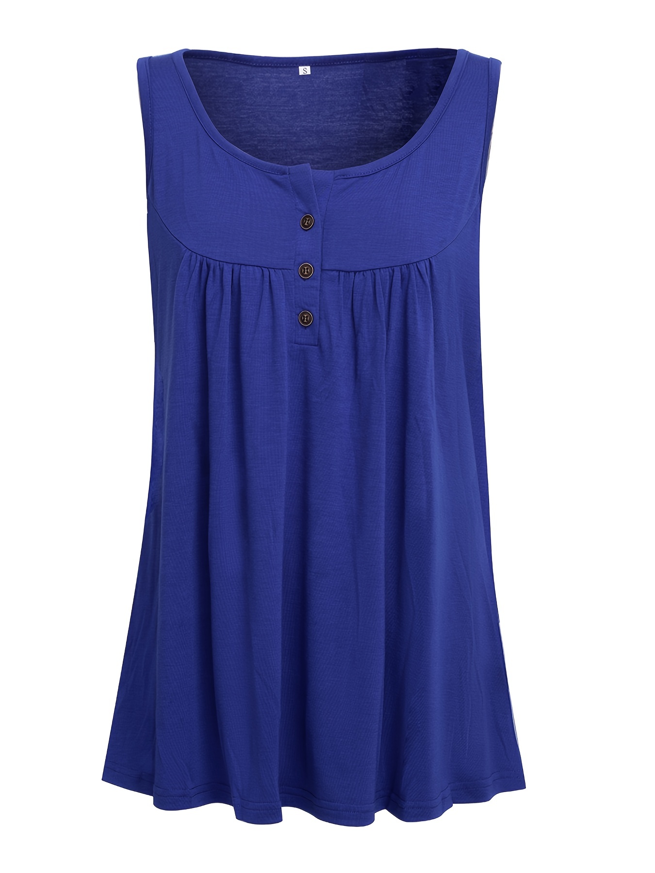 Lucky Brand Sleeveless Scoop Neck Swing Cami Top in Blue