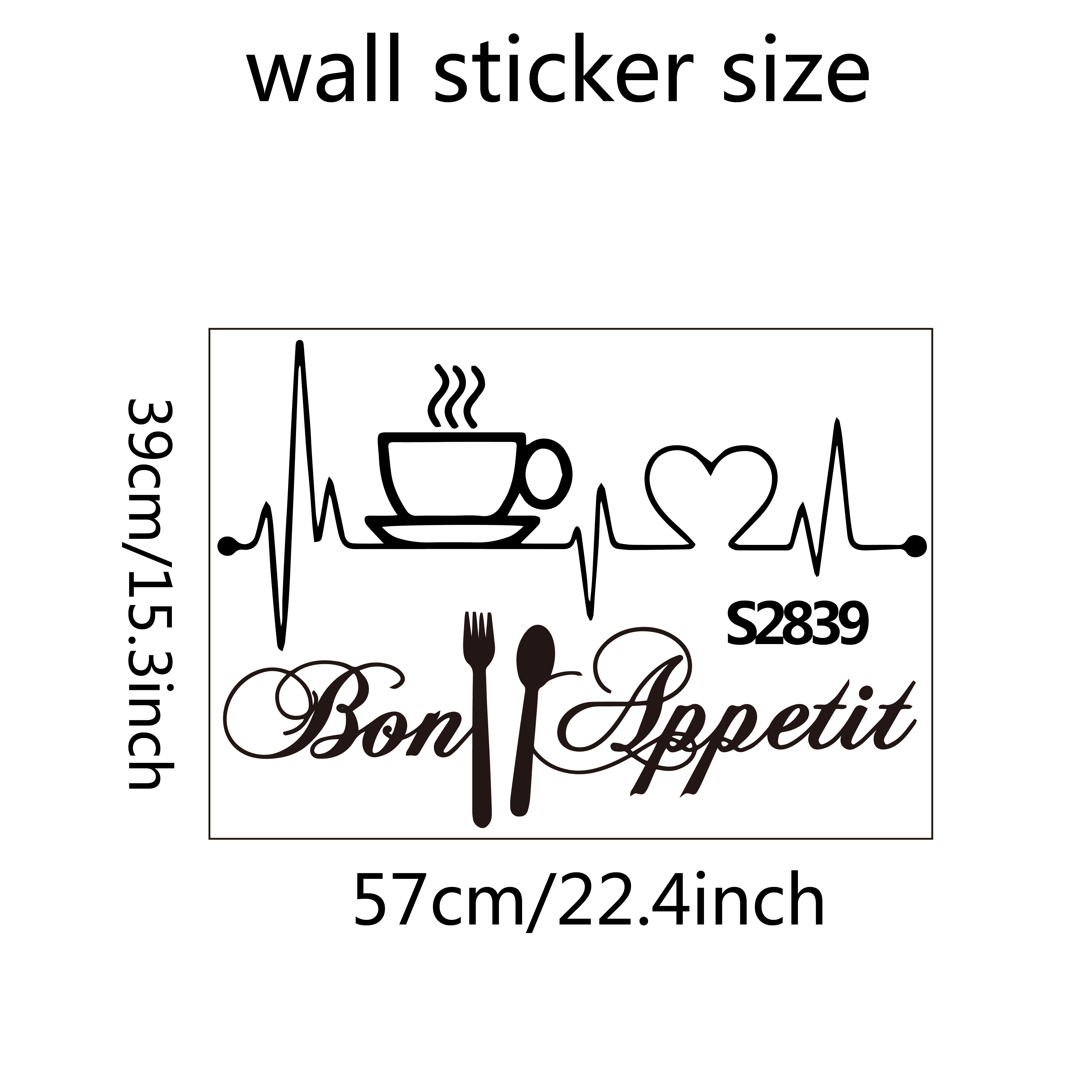 Kitchen Coffee Cup Sticker Black Wall Decal Love Home Decor Tea Room Mug  Table