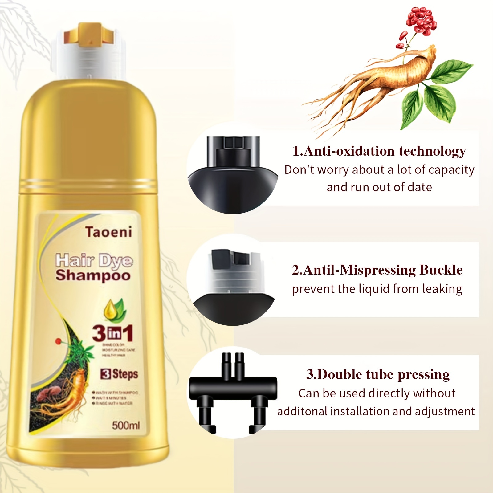 Halloween Hair Dye Shampoo 3-in-1 Plant Formula