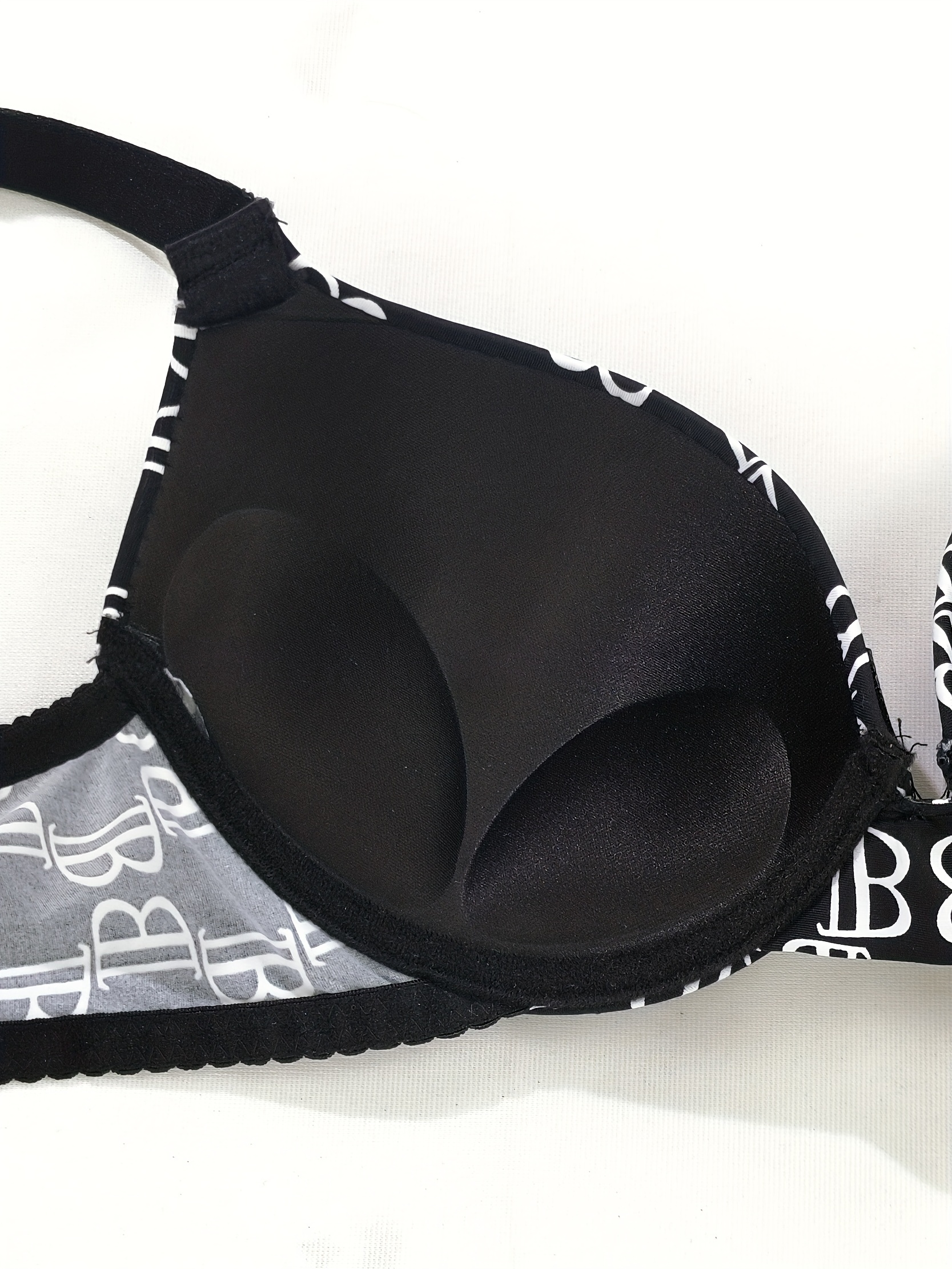 Buy online Black Printed Push Up Bra from lingerie for Women by