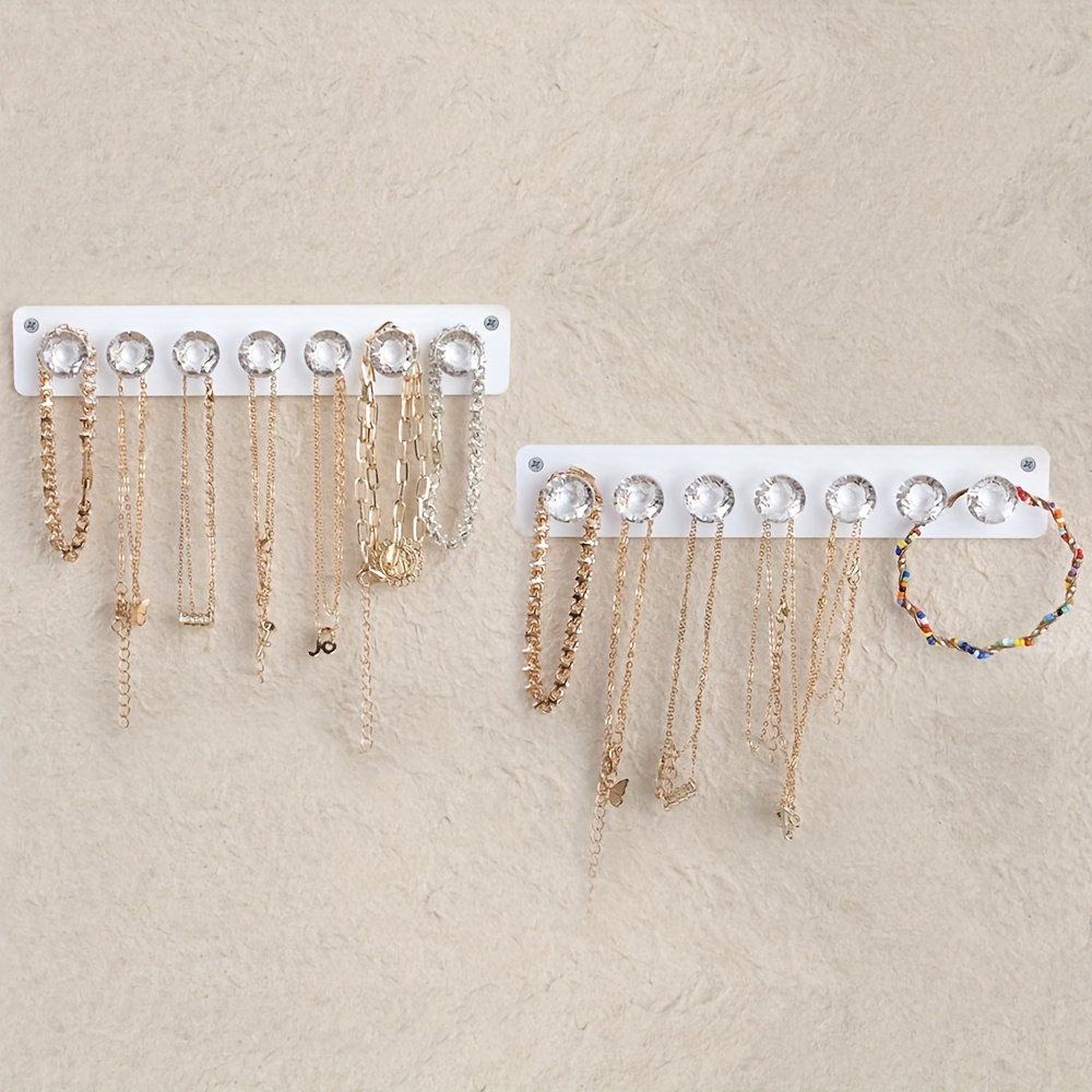 Acrylic Jewelry Holder Wall Mounted Necklace Hanger Jewelry Hooks