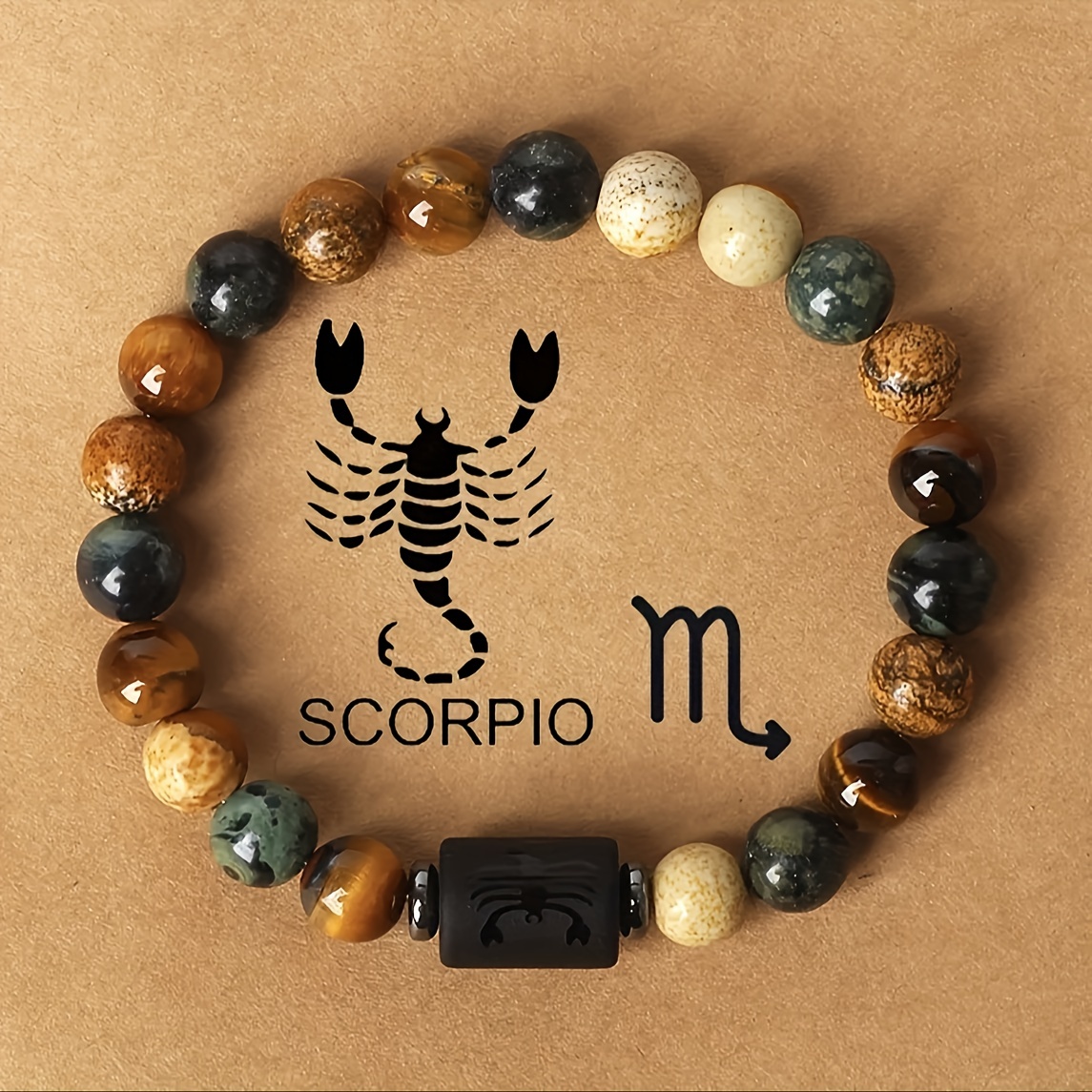 1pc 12 constellations bracelet natural stone beaded bracelet twelve constellations tiger eye stone picture stone bracelet birthday gift valentines day gift bracelet unisex bracelet scorpio 17