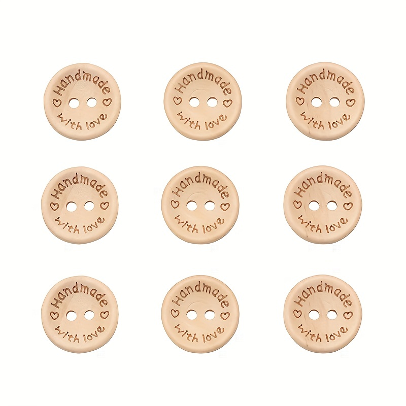 50/100Pcs Wooden Handmade Buttons 15/20/25mm Wooden Sewing Round