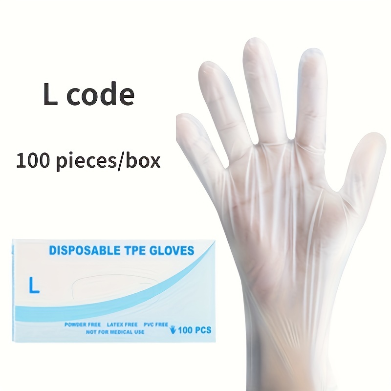 100 Pièces/boîte Gants Transparents Jetables En TPE Gants De