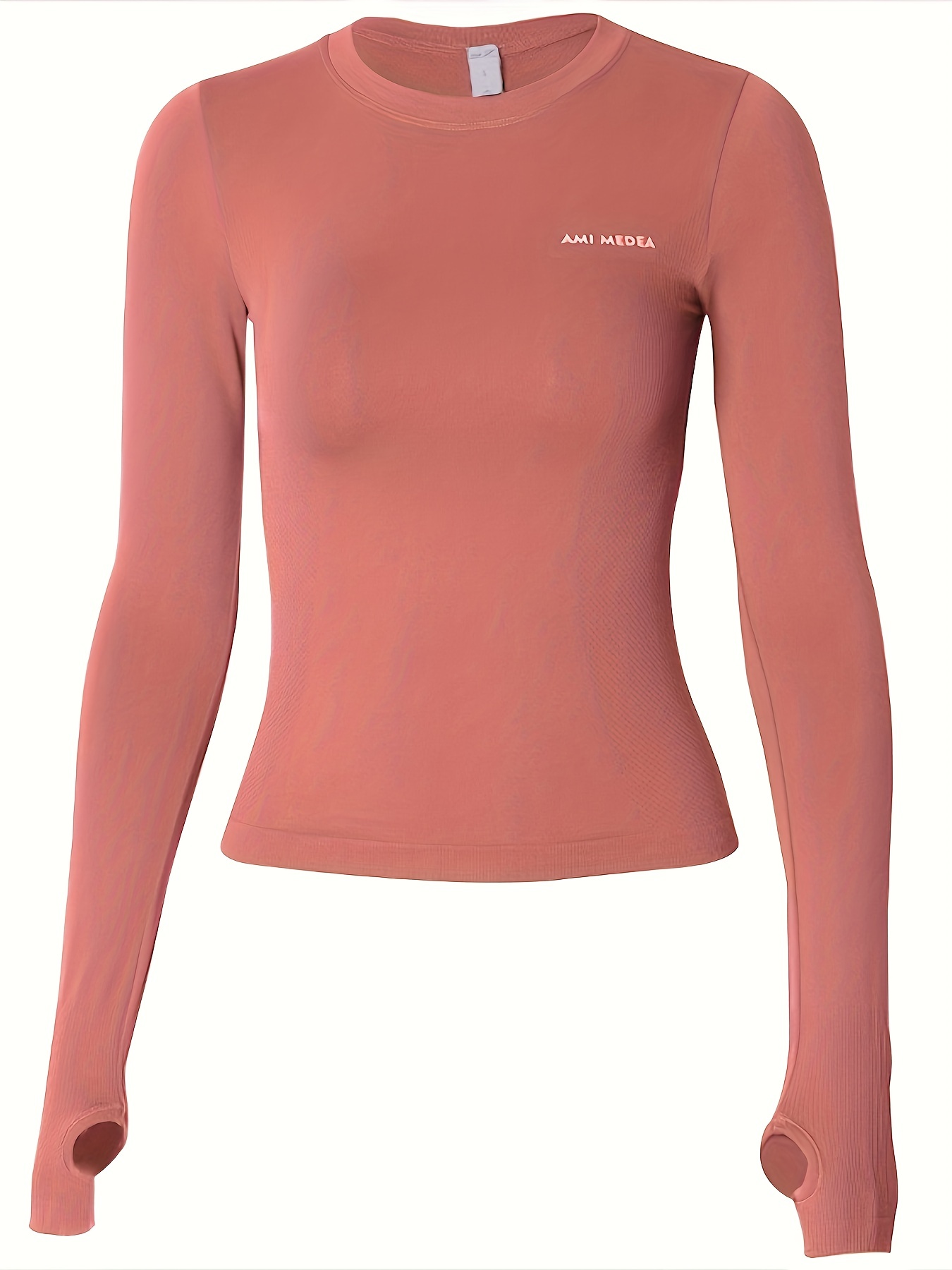 Women Back Forked Yoga Shirt Long Sleeve Thumb Hole Running T-Shirt Mesh  Breathable Sport Hoodies Fitness Top Gym Workout Blouse (Color : SD K075  Red