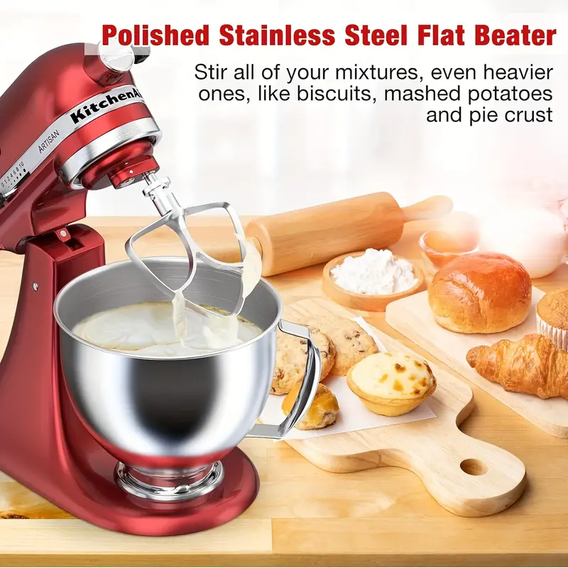 Stainless Steel Paddle Attachment Suitable For Kitchen Auxiliary Desktop  Mixer - 4.5/5 Quart Tilt Head Vertical Mixer Bowl, Polished, Uncoated,  Dishwasher Washable, Kitchenaid Pastry Mixer Kitchenaid Vertical Mixer  Accessory - Temu