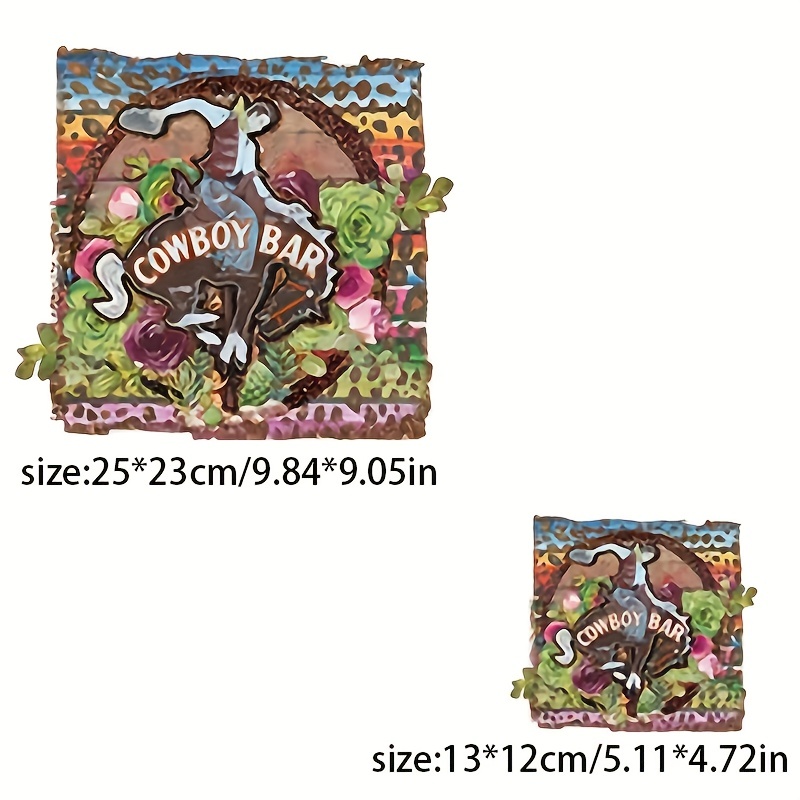 Cowboy Hat Country Western Multi-Color Embroidered Iron-On Patch Applique