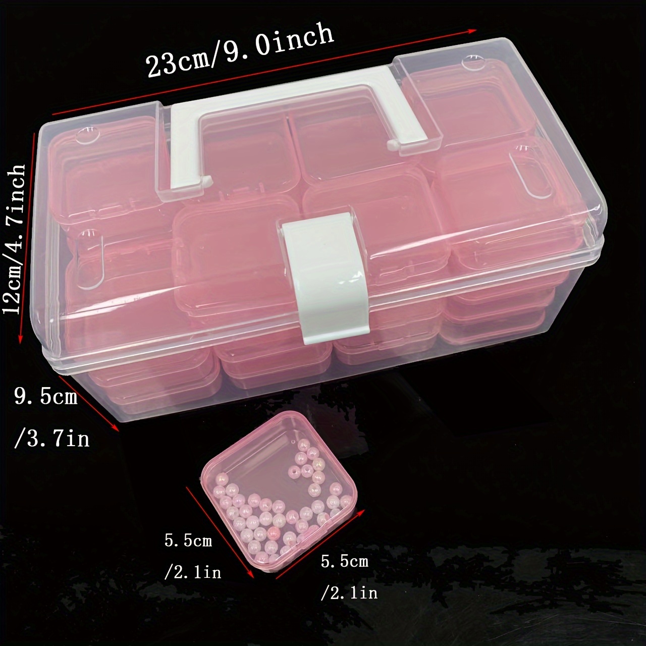 Plastic Bead Containers, Flip Top Bead Storage, Jewelry Box for