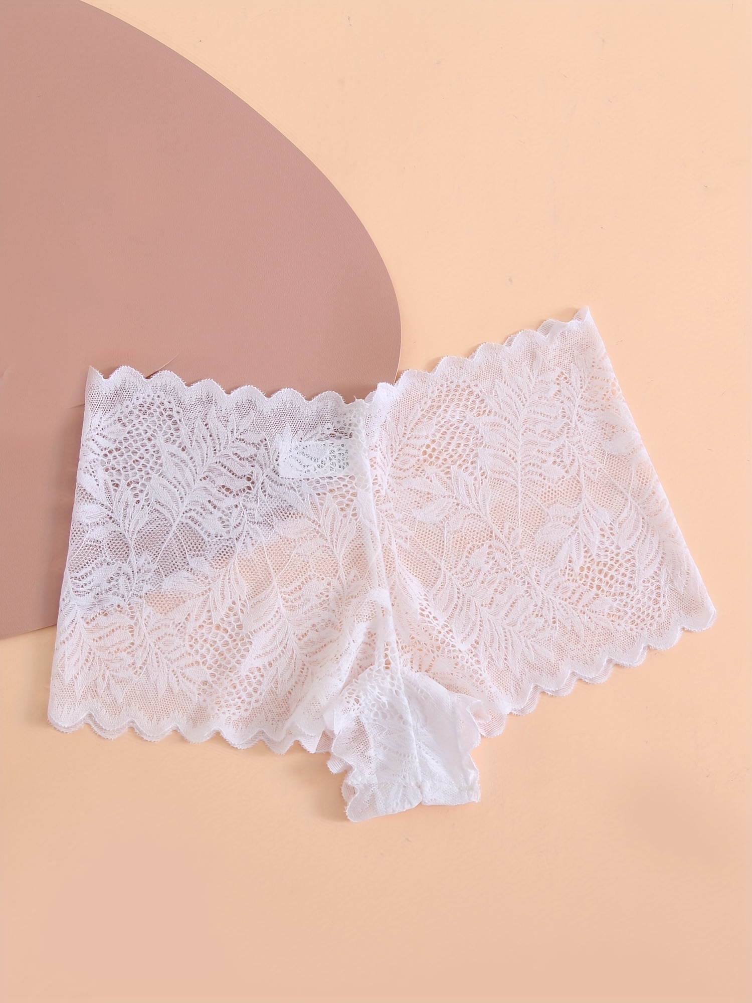 Floral Lace Boyshort Panties Soft Comfortable Scallop Trim - Temu