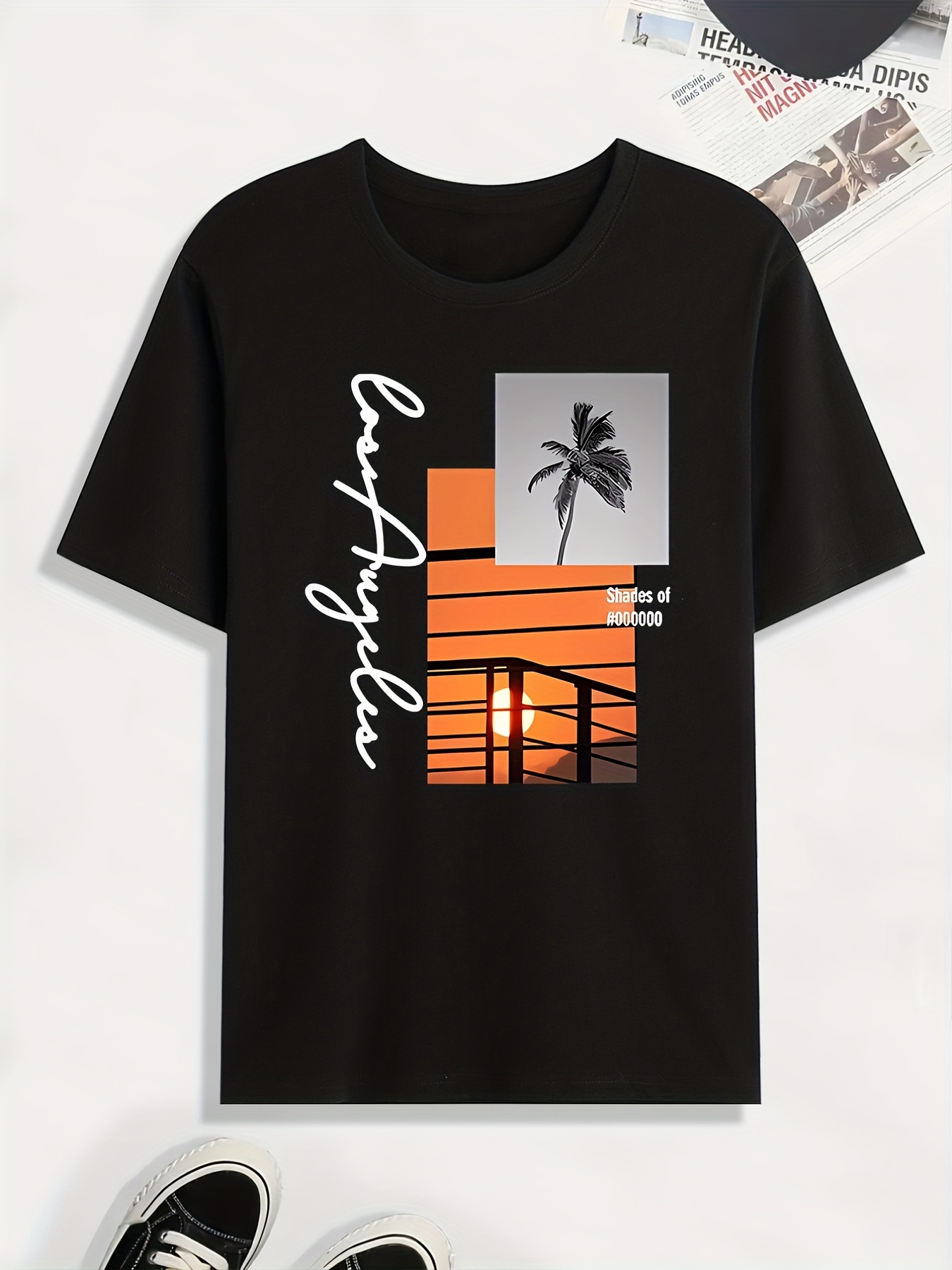 Los Angeles California Men's T-shirt Sunshine Palm Trees Tank Top