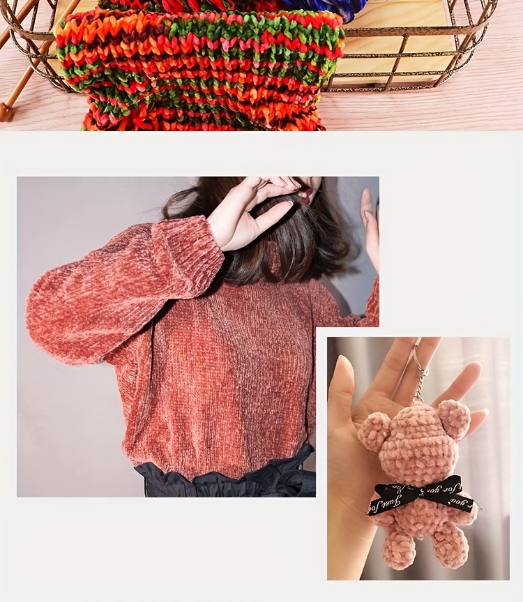 2pcs Fil Chenille Laine Épaisse Fait Main Diy Crochet - Temu Belgium