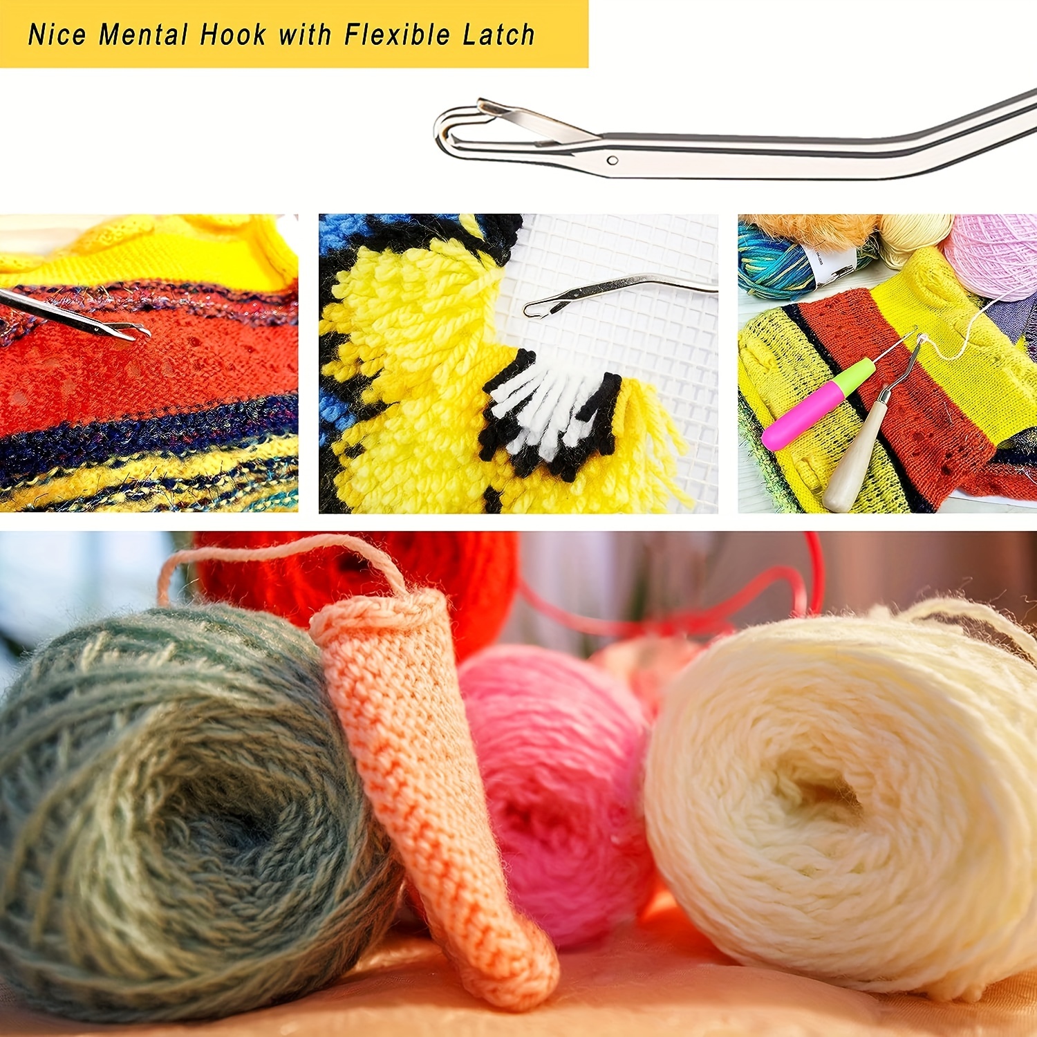 Dreadlock Crochet Needle,6 Crochet Hooks for Hair,2 Interlocking Tool for  Locs,Crochet Needle for Dreadlocks,Hair Crochet Hook with Case