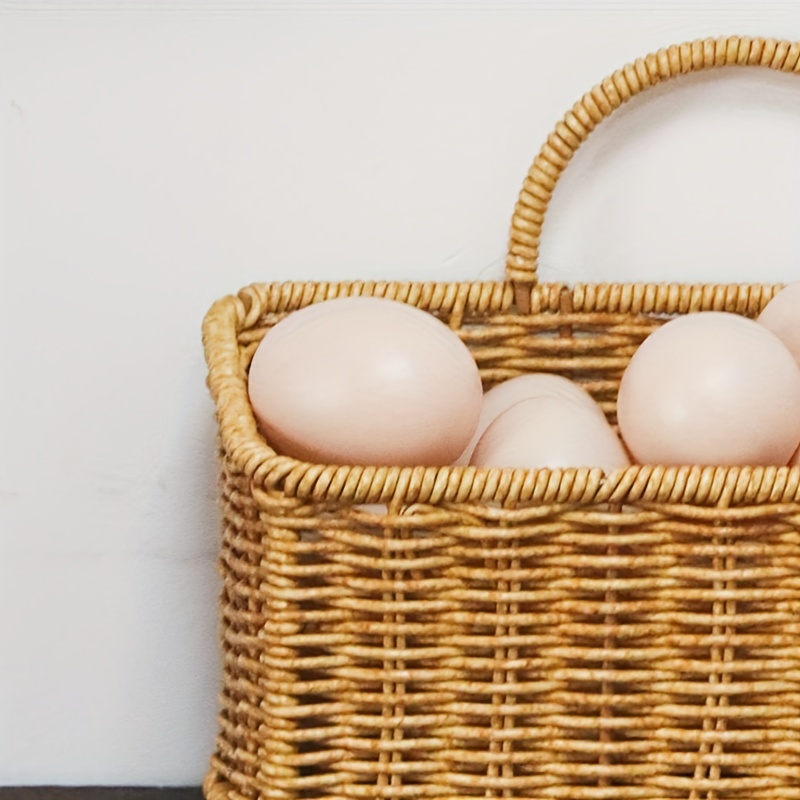 White Hanging Storage Basket Kitchen Onion Ginger And Garlic - Temu