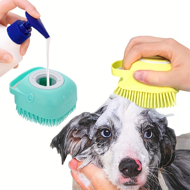 Pet Silicone Bath Brush Massage Scrub Brush For Cat And - Temu
