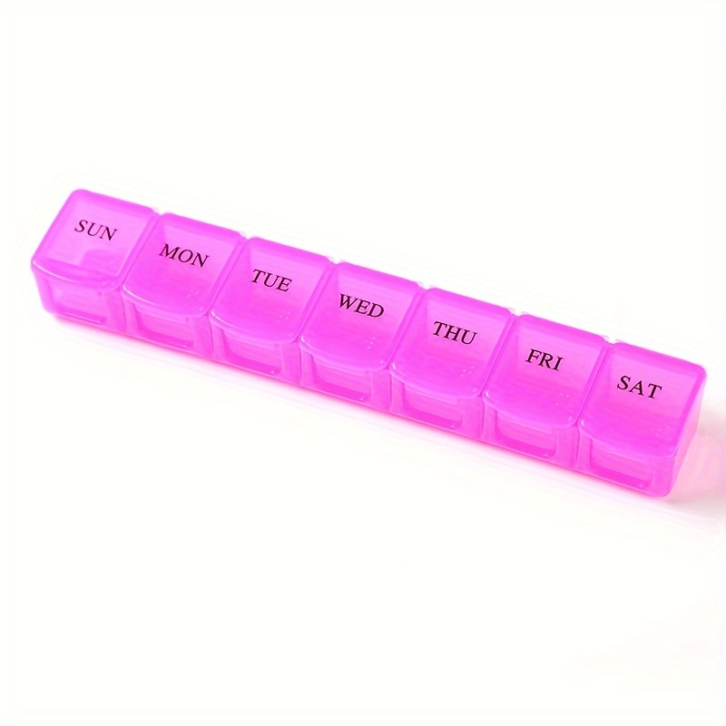 Seven Compartment Transparent Pill Box, Portable Design