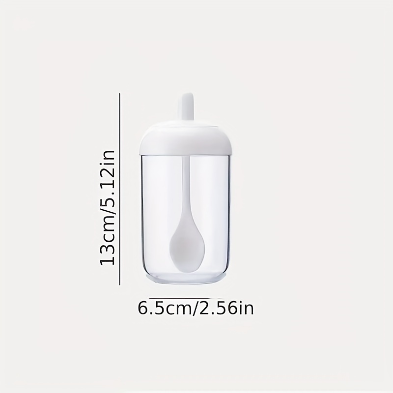 Kitchen Seasoning Jar With Spoon, Round Seasoning Bottle