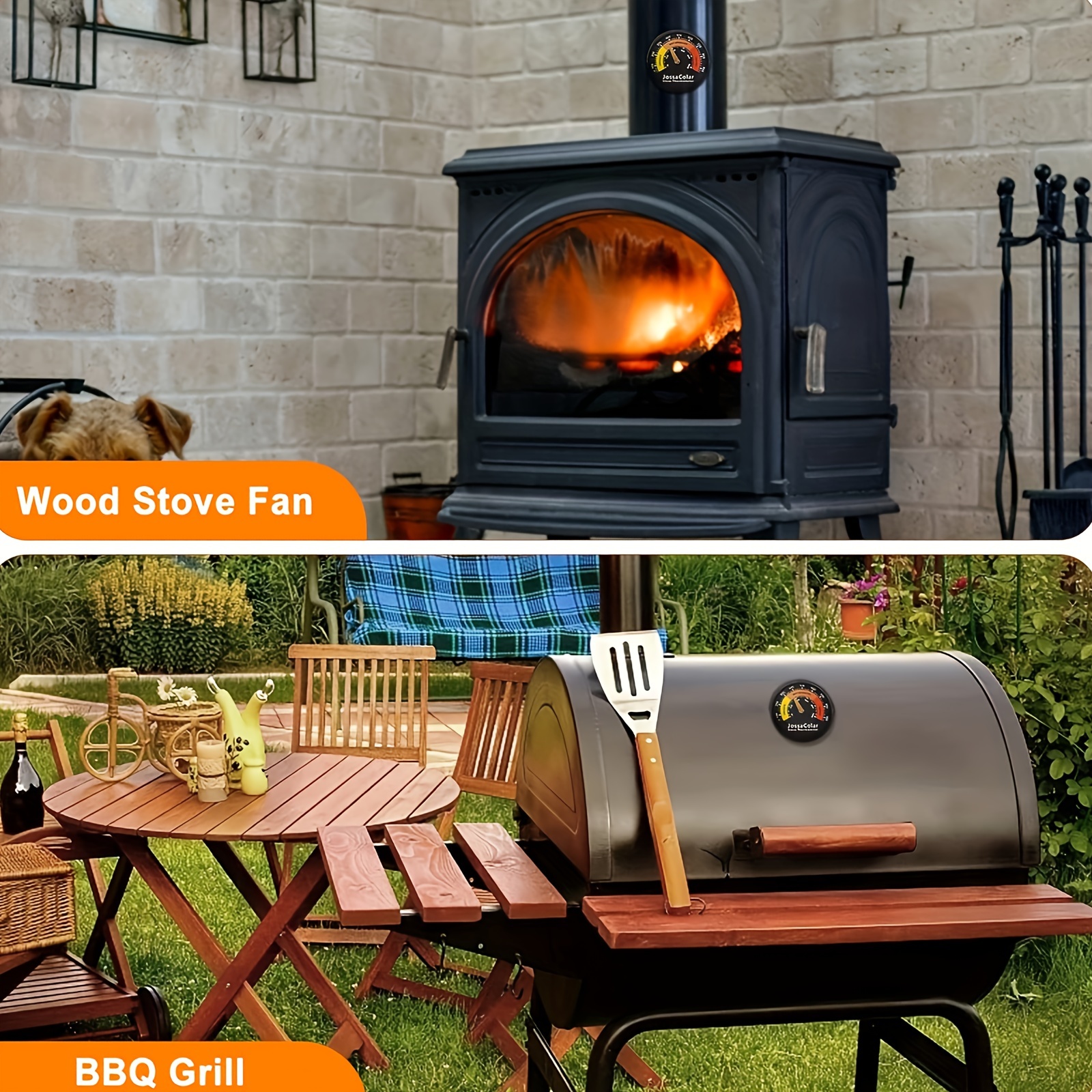 Xmasneed Wood Stove Thermometer Magnetic Oven Stove Temperature Stove Top Thermometer for Wood Burning Stoves GAS Stoves Pellet Stove Avoiding Stove F