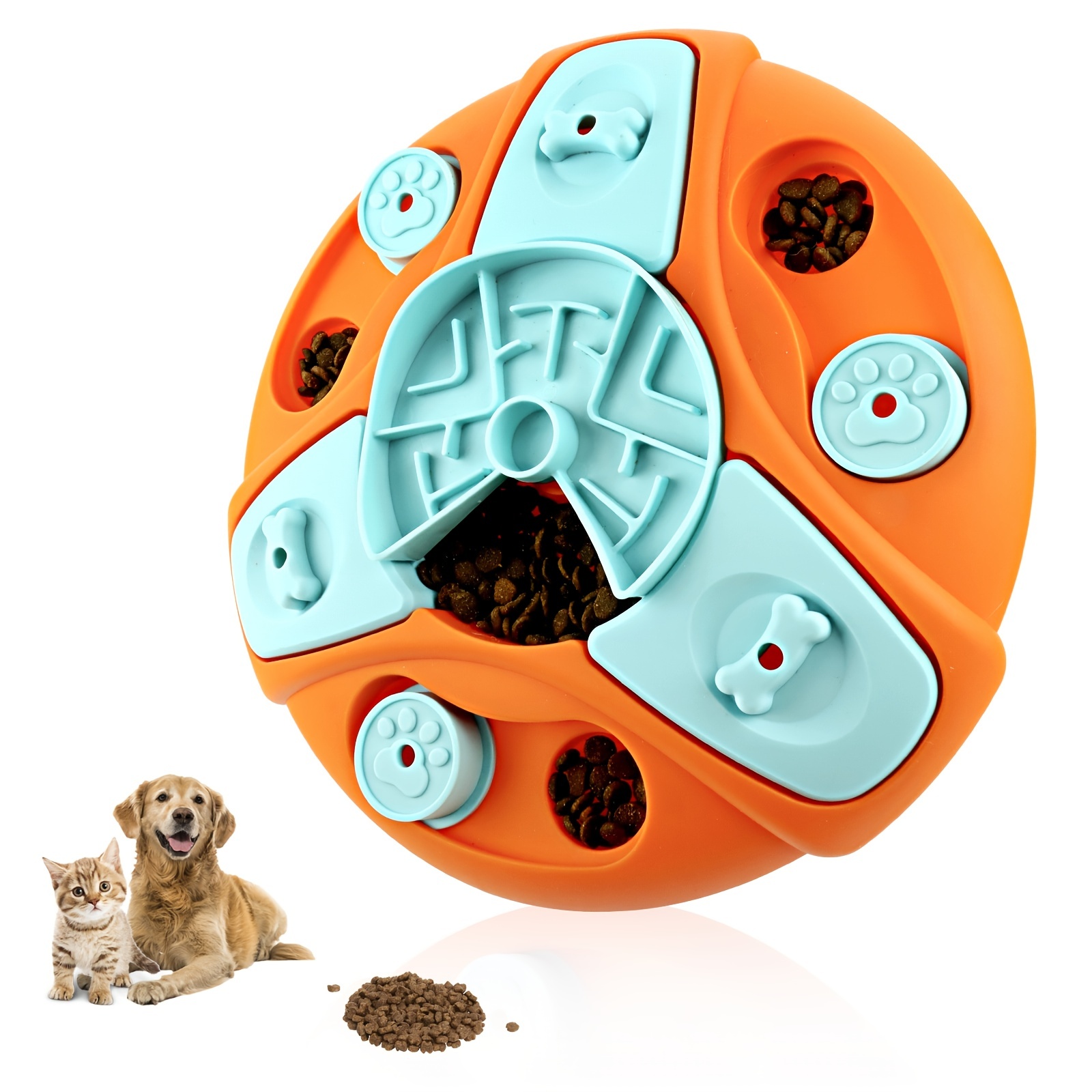 Interactive Dog Treat Puzzle Toy With Squeaker - Fun Slow Feeder For  Enrichment,temu