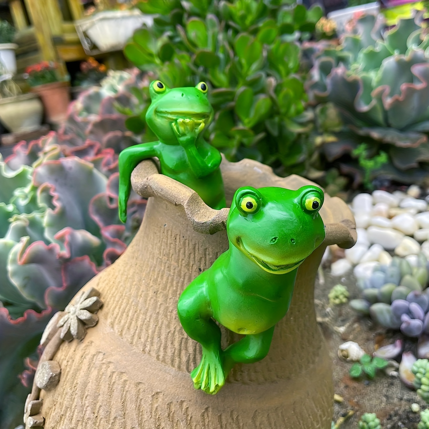 Cute Frog Garden Statues Outdoor Decor Hanging Animal Resin - Temu