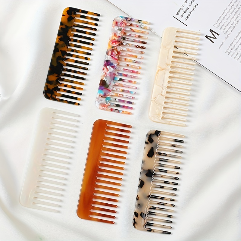 

1pc Marble Pattern Hair Brush Acetate Hair Comb Hairdressing Comb Portable Anti-static Hair Styling Comb