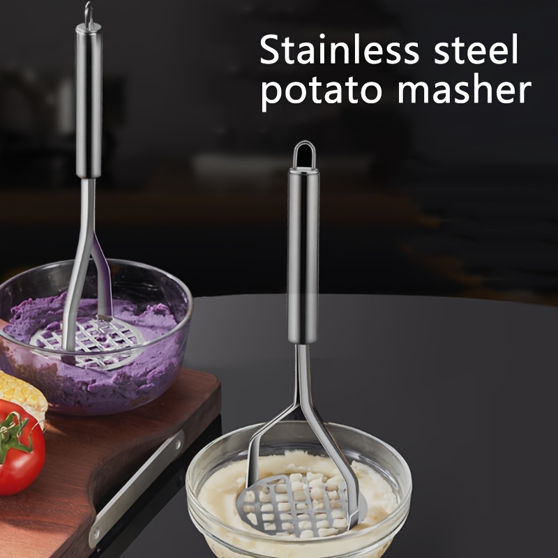 

Stainless Steel Potato Masher - Manual Kitchen Tool For Mashing Potatoes And Pumpkins - Food Contact Safe Cookware