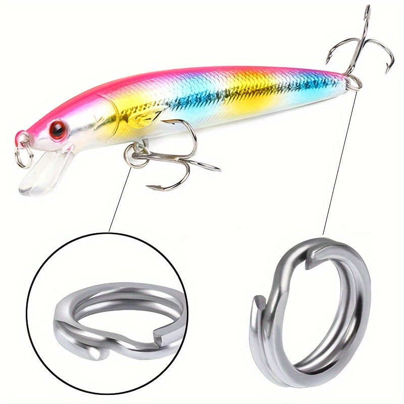 9km 20~ Stainless Steel Split Rings Fishing Solid Lures - Temu