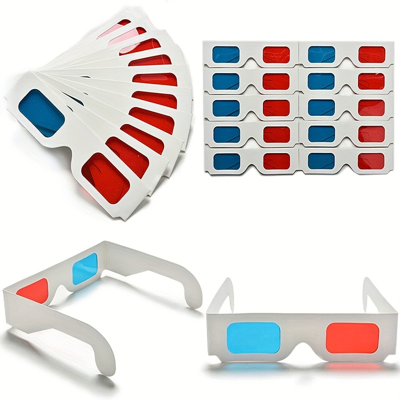 Milisten 10 gafas 3D para películas de televisión gafas 3D rojas y azules gafas  3D 3 dimensiones gafas de visión 3D para anaglifo estereoscópico – Yaxa  Costa Rica