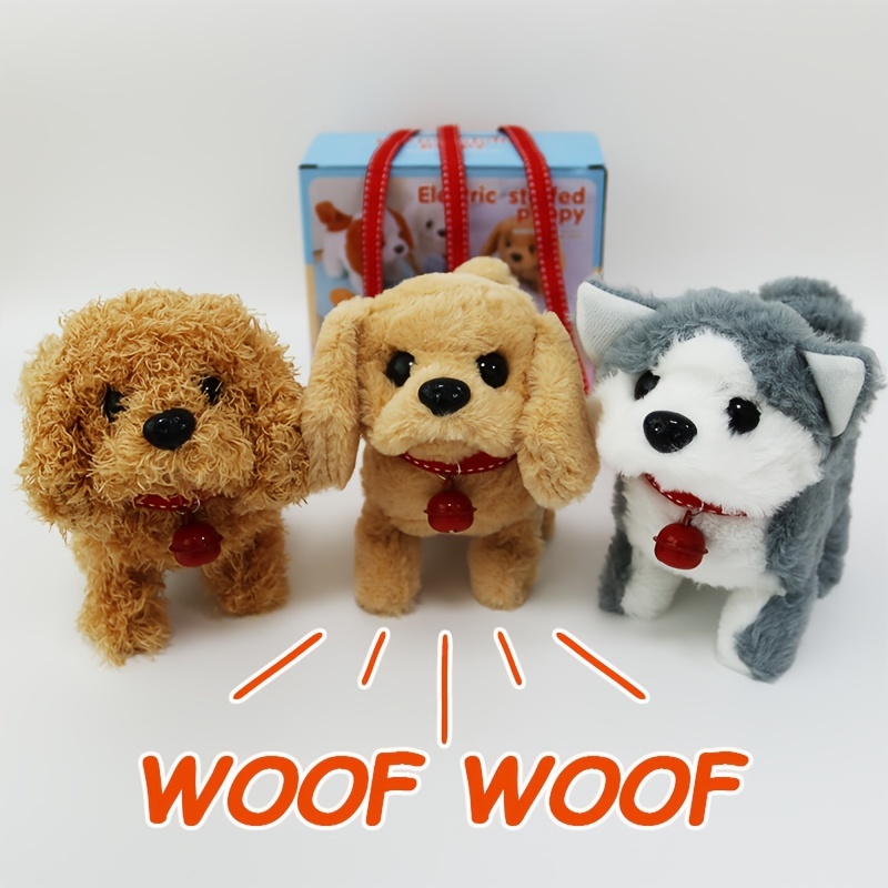 Electric Dog Toy - Interactive Pretend Play Set of 2 Small Plush Dogs
