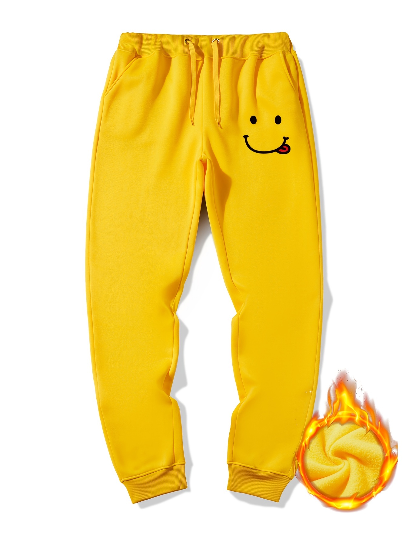 Men's Silly Face Sherpa Fleece Drawstring Sweatpants