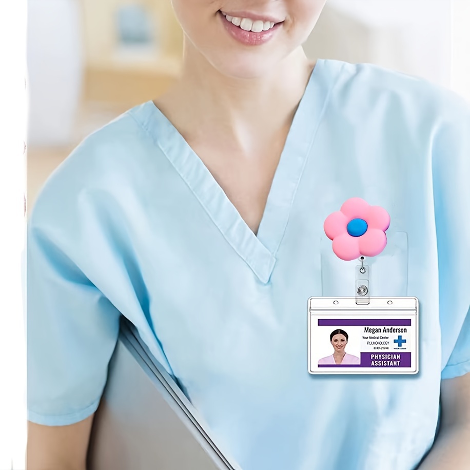 Retractable Badge Reels Nurse Doctor Medical Worker Uniform Chest Pocket  Card Holder ID Card Holder Badge