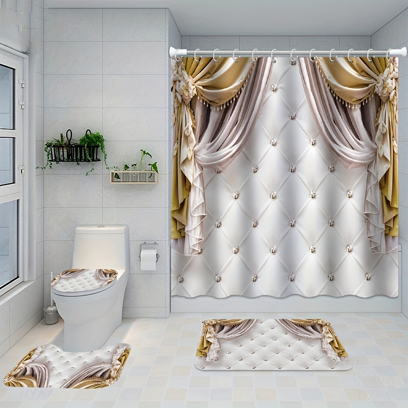 Cortina de ducha moderna y sencilla para baño, cortina de ducha de tela  minimalista en blanco y negro, juego de cortinas de ducha para baño con