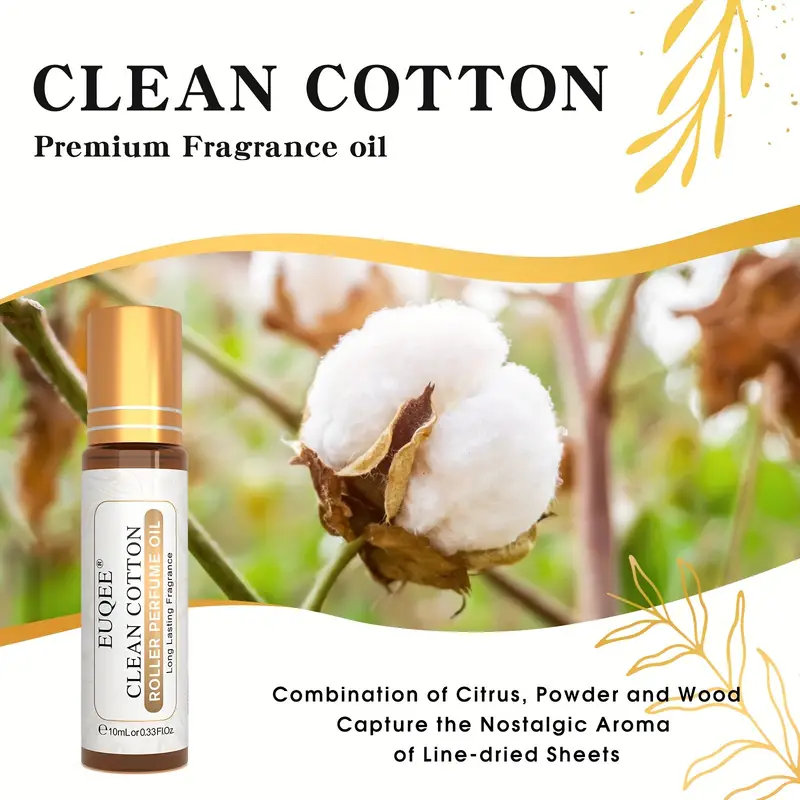 0.33fl.oz Clean Cotton Fragrance Essential Oil Perfume Oil - Temu