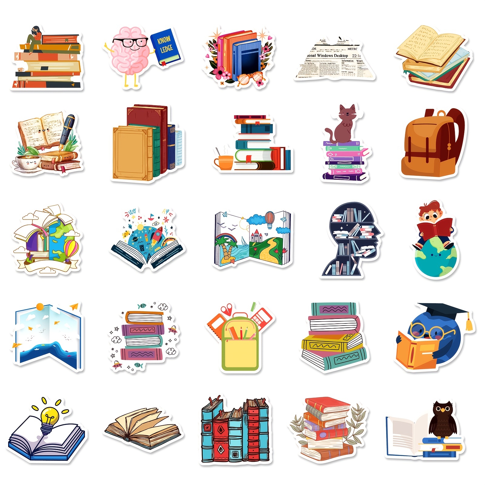  50 Pcs Reading Stickers, Cute Graffiti Book Stickers for Kids  Teens Students Teachers, Bookish Items Stickers for Water Bottle, Library  Stickers for Reading Lovers : Toys & Games