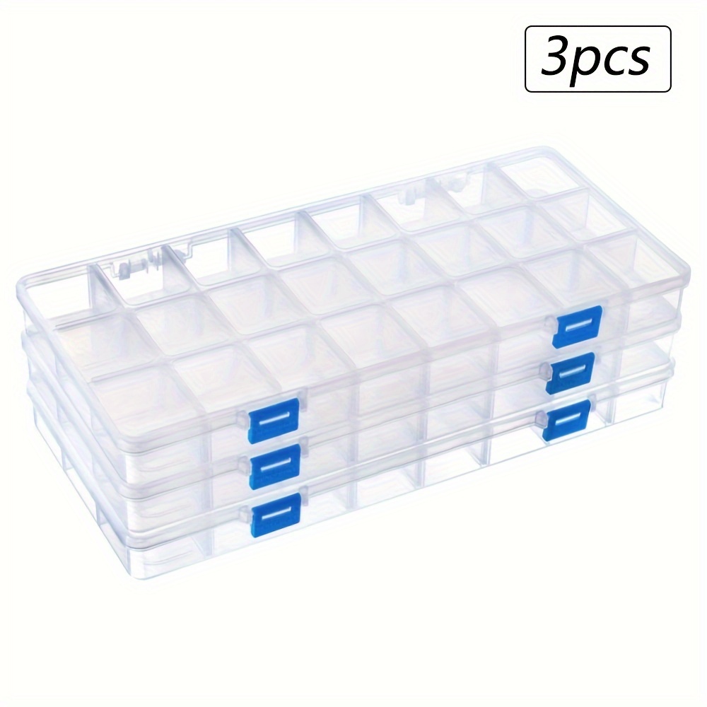 1pc Plastic Clear Storage Box, Craft Organizer Storage Box, 18-Grid  Transparent Bead Organizer, Storage Container With Adjustable Dividers,  Finishing