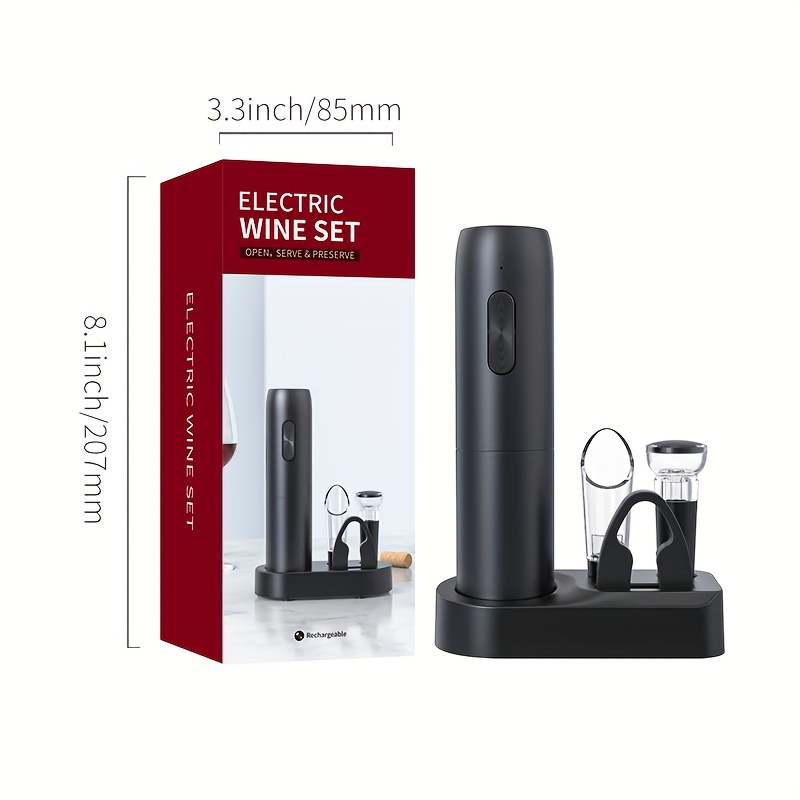 Electric Wine Bottle Opener Kit Automatic Wine Corkscrew Rechargeable Wine  Opener with Charging Base Wine Tools Red Wine Gift - AliExpress