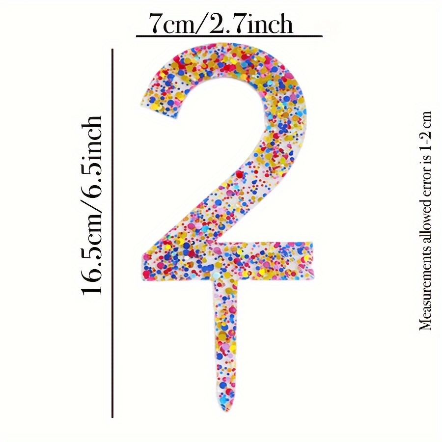 1pc Digital Cake , Transparent Number Sparkle Cake Decoration, Colorful Transparent Flashing Digital Cake Topper For Birthday Anniversary Festival