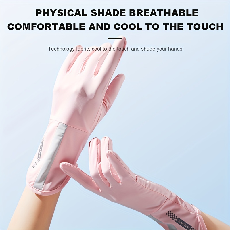 Sunscreen Short Gloves Solid Color Flip Touch Screen Gloves - Temu