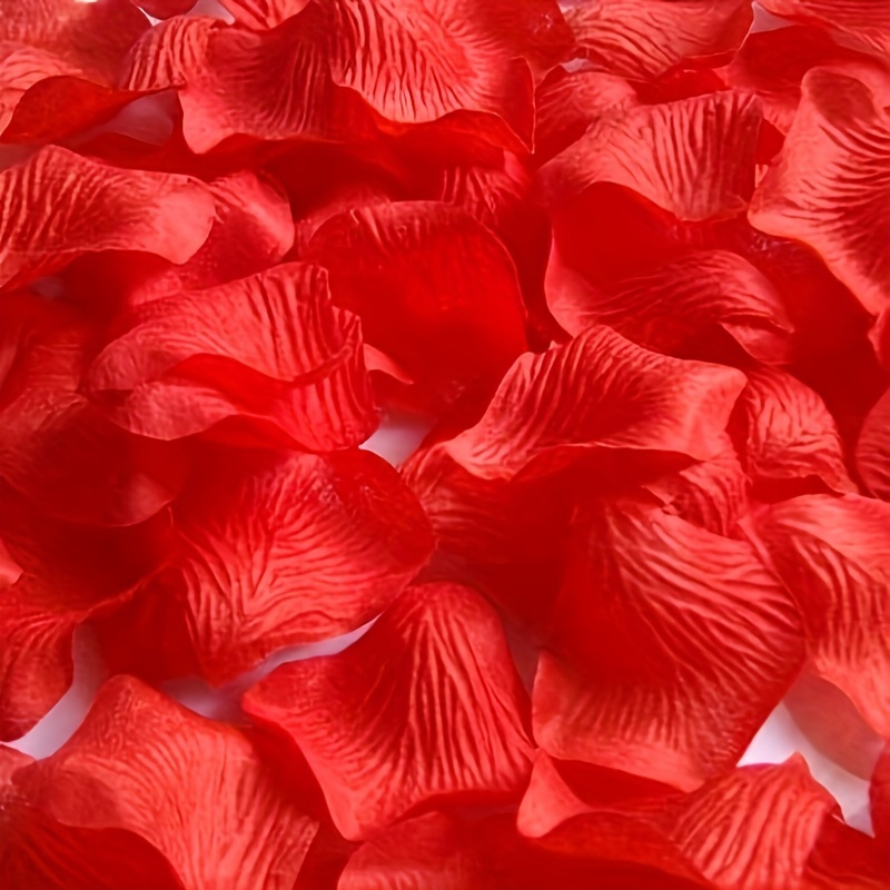 1 paquete (100 unidades) pétalos de rosa rojos artificiales  multifuncionales, decoraciones de flores, fiesta de boda, jarrón,  decoración del hogar