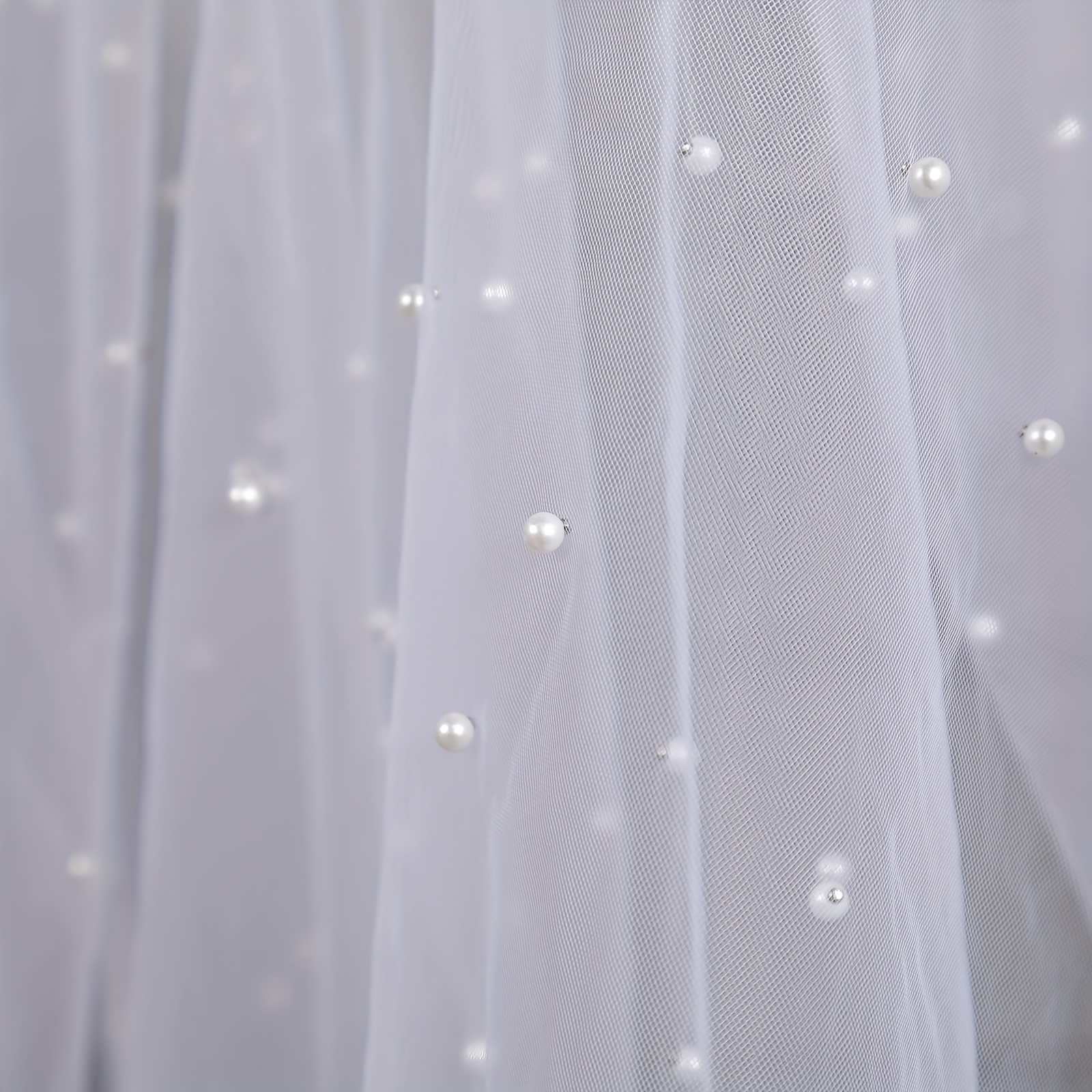 Very Soft Tulle with Pearls, Tulle with Beads, 52 Wide