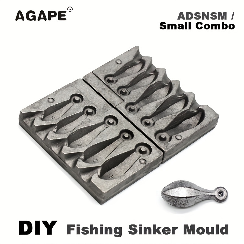 Fishing Snapper Sinker Mould ADSNSM/Small Combo Snapper Sinker 0.99oz  1.98oz 2.96oz 5 Cavities Fishing Accessories
