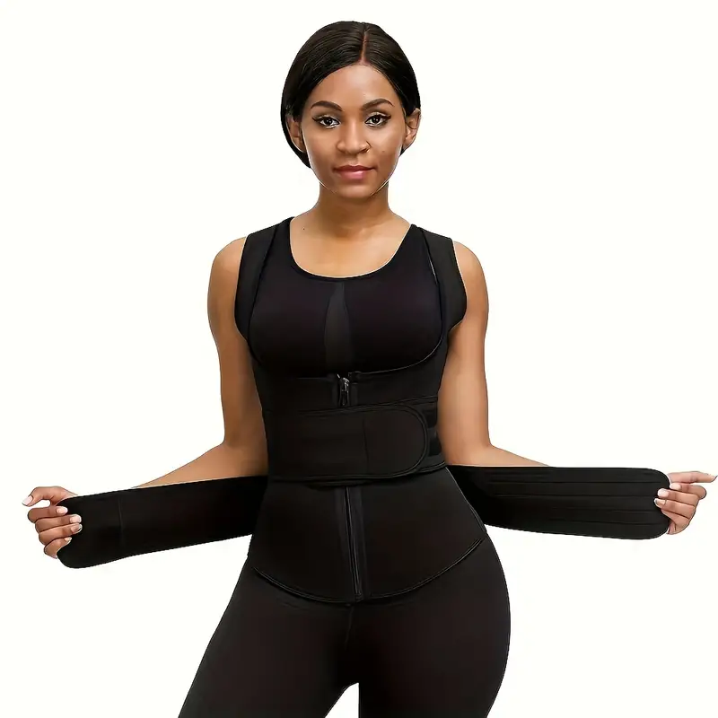 Black Adjustable Belly Belt 2 belted Vest Women's - Temu
